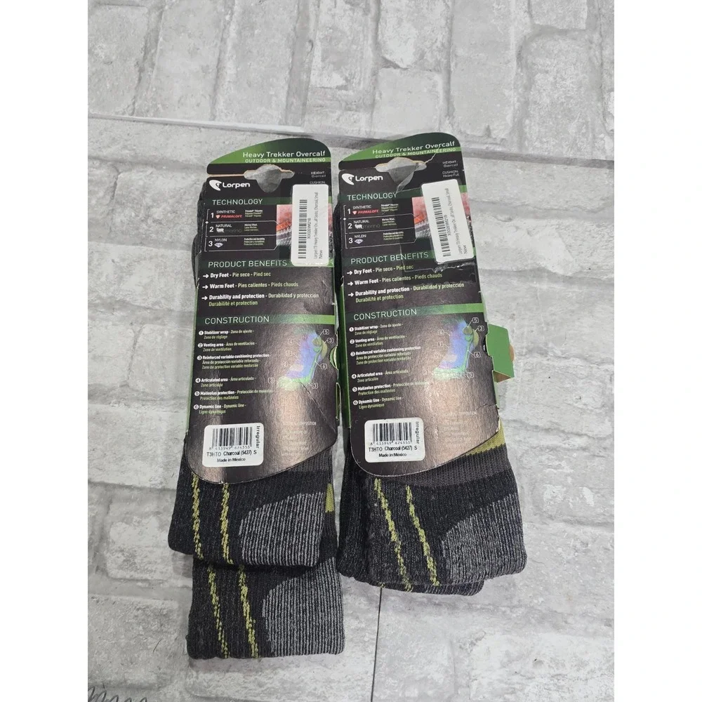 Lorpen 3 Hiking Mountaineering‎ Overcalf Socks Men 5-7, Women 6-8.5 Sz Small